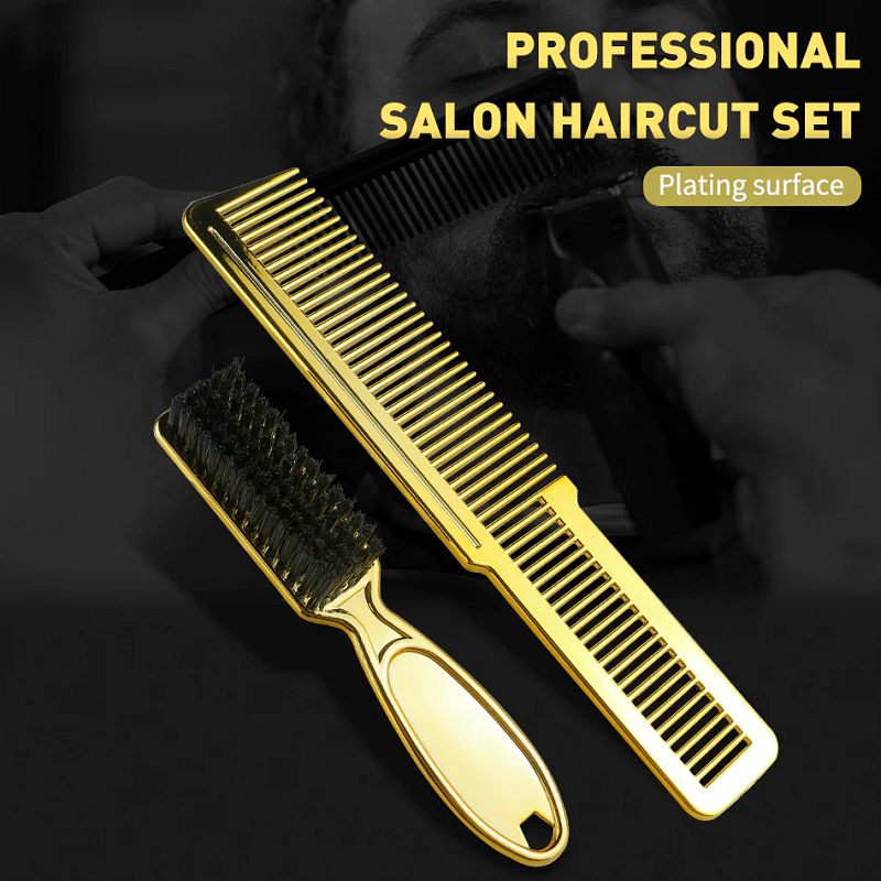 fade brush barber cleaning clipper 2 set gold – Elegant Barber Zone