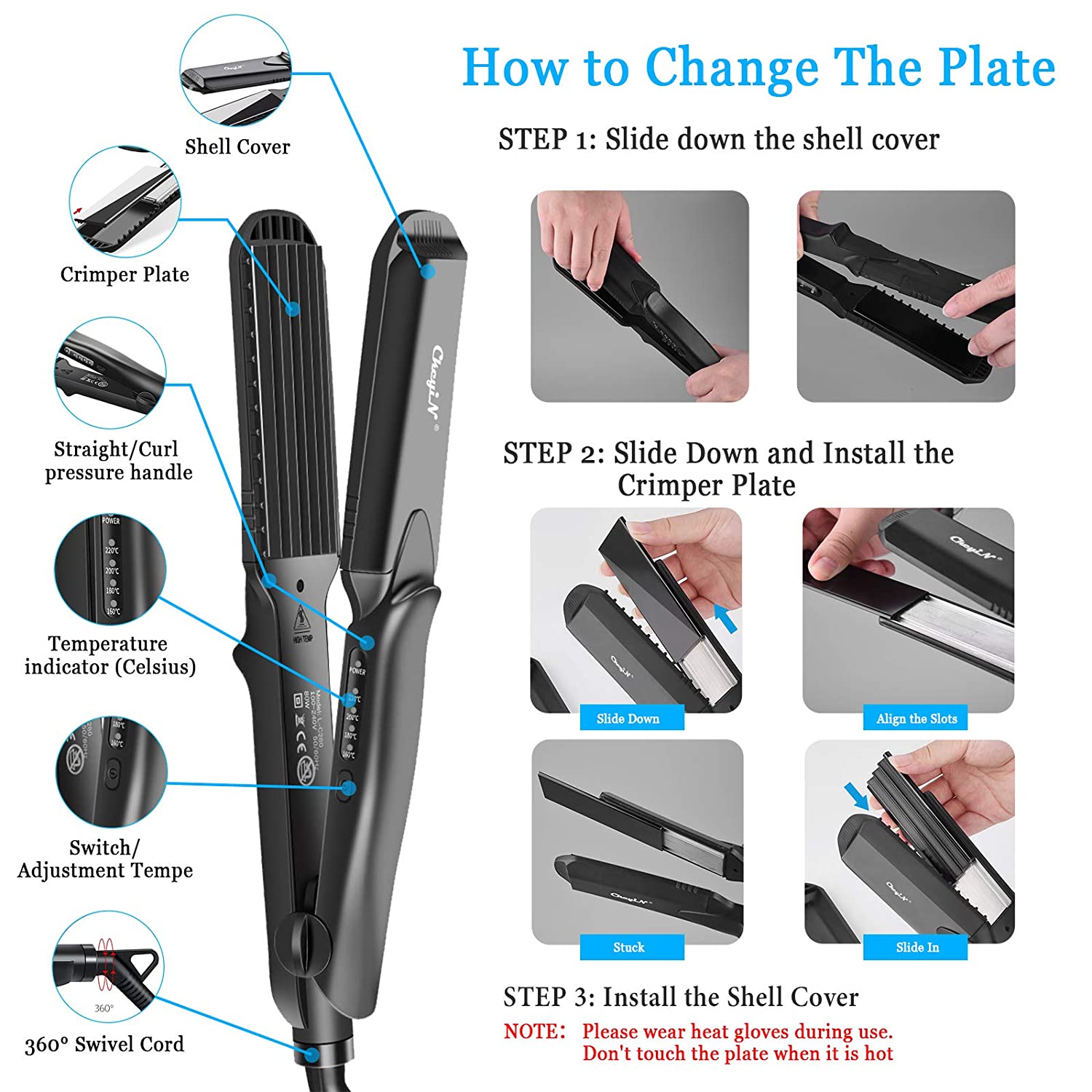 Hair straightener and crimper best sale